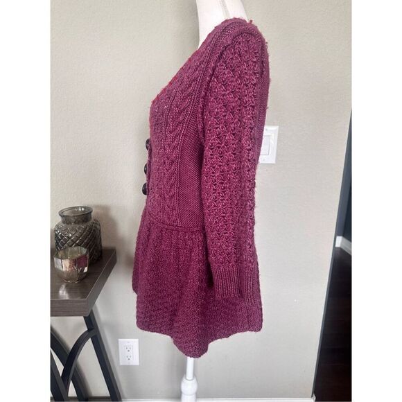 Free People Wool Blend Peplum Knitted Sweater Medium - Picture 4 of 5